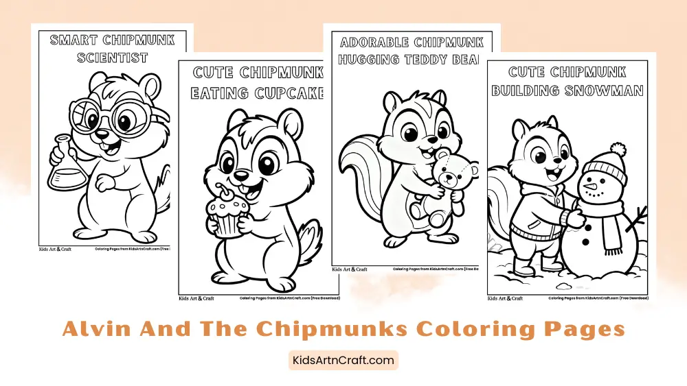 Alvin and the Chipmunks Coloring Pages for Kids