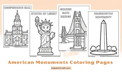 American Monuments Coloring Pages for Kids