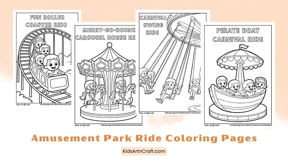 Amusement Park Ride Coloring Pages for Kids