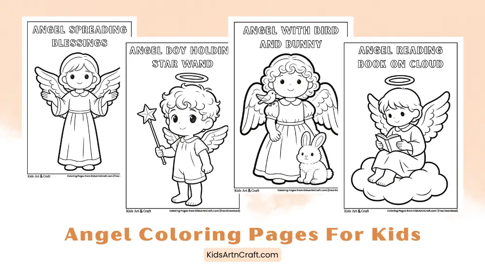 Free Angel Coloring Pages for Kids