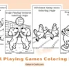 Animal Playing Games Coloring Pages for Kids