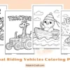 Animal Riding Vehicles Coloring Pages
