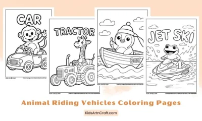 Animal Riding Vehicles Coloring Pages