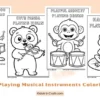 Animals Playing Musical Instruments Coloring Pages for Kids