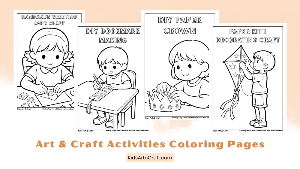 Art & Craft Activities Coloring Pages for Kids