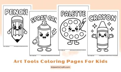 Art Tools Coloring Pages for Kids