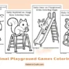 Baby Animal Playground Games Coloring Pages for Kids