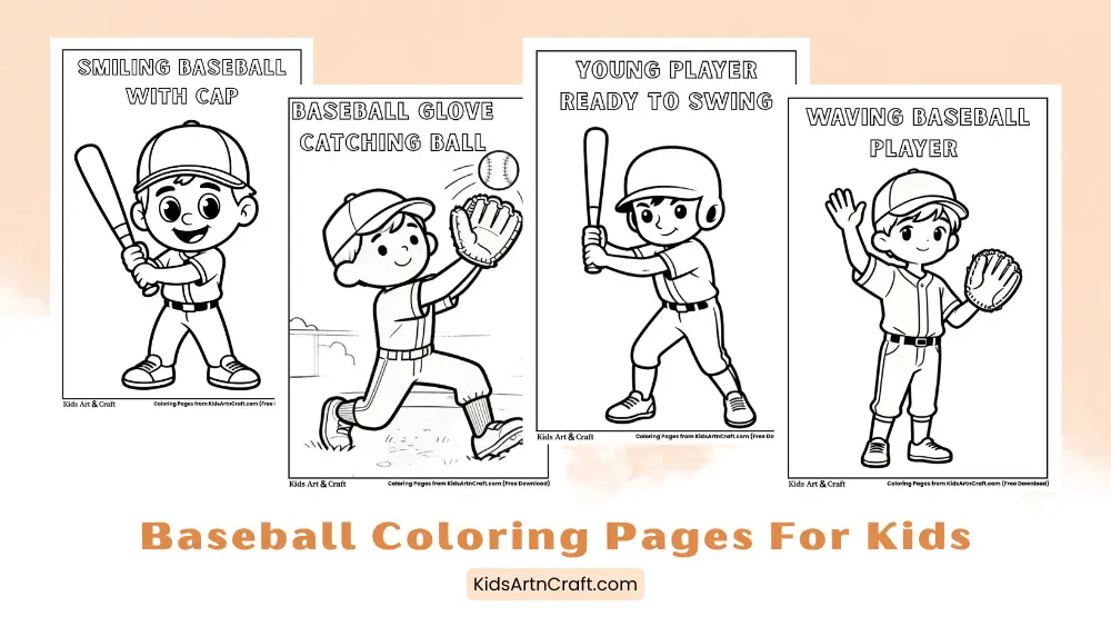 Cute and Easy Baseball Coloring Pages for Kids