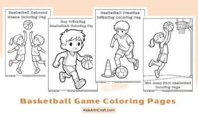 Fun Basketball Game Coloring Pages for Kids