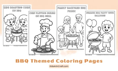 BBQ Themed Coloring Pages for Kids