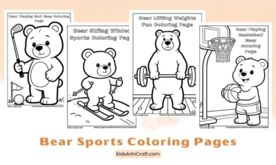 Bear Sports Coloring Pages for Kids