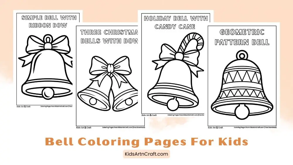 Cute Bell Coloring Pages for Kids