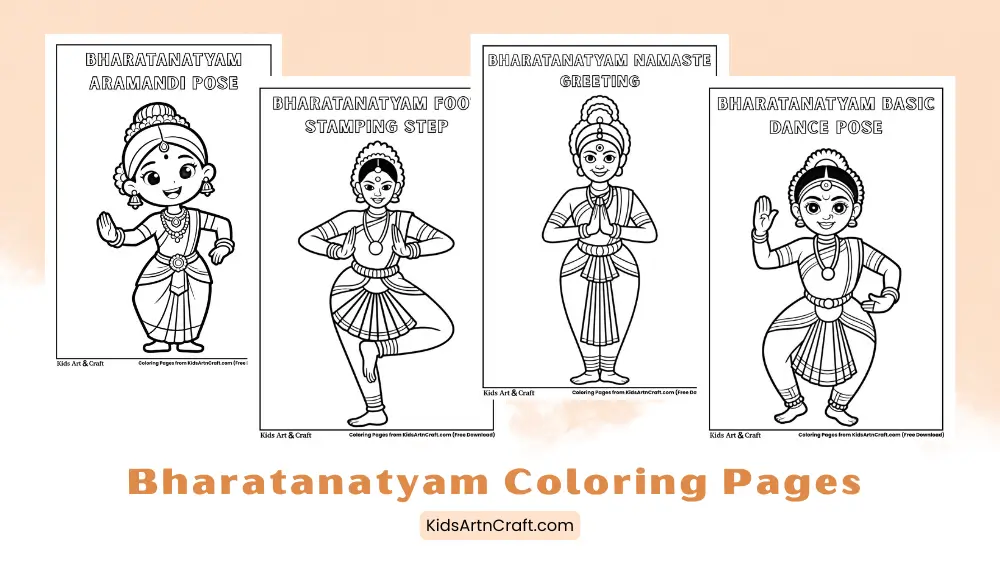 Bharatanatyam Coloring Pages for Kids