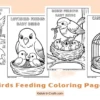 Birds Feeding Baby Birds Coloring Pages for Kids