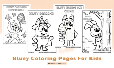 Easy Bluey Coloring Pages for Kids