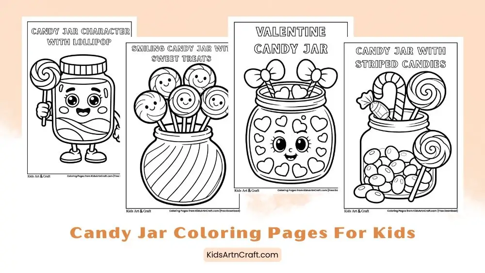 Candy Jar Coloring Pages for Kids