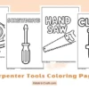 Simple Carpenter Tools Coloring Pages for Kids
