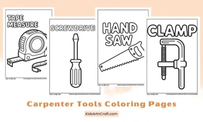 Simple Carpenter Tools Coloring Pages for Kids