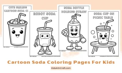 Cartoon Soda Coloring Pages for Kids