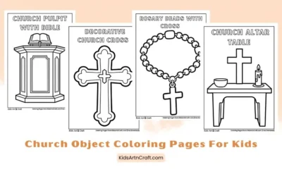Printable Church Object Coloring Pages for Kids
