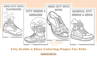 City Inside a Shoe Coloring Pages for Kids