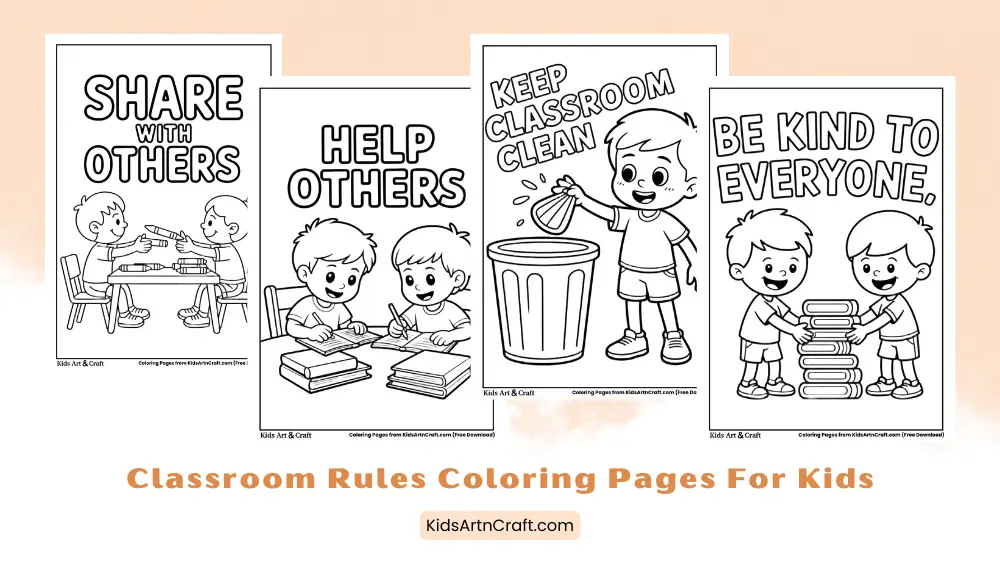 Classroom Rules Coloring Pages for Kids