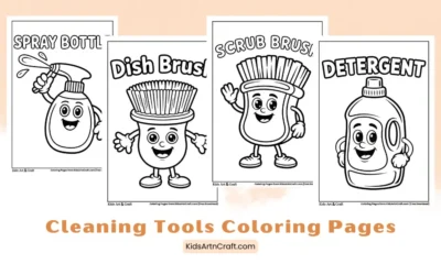 Cleaning Tools Coloring Pages For Kids