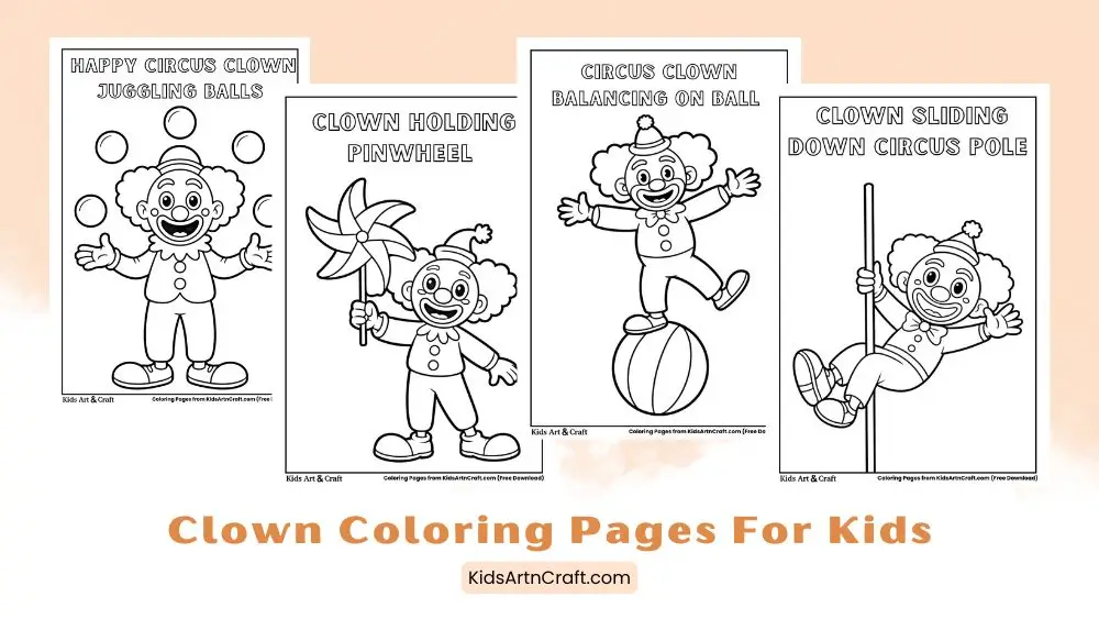 Clown Coloring Pages for Kids