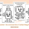 Basic Computer Accessories Coloring Pages for Kids