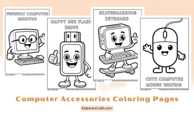 Basic Computer Accessories Coloring Pages for Kids