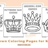 Cute Crown Coloring Pages for Kids