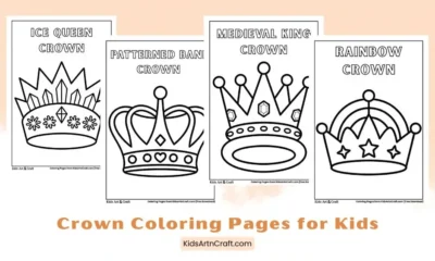 Cute Crown Coloring Pages for Kids