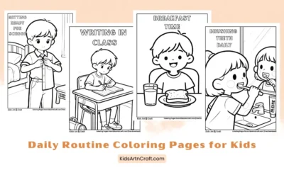Daily Routine Coloring Pages for Kids