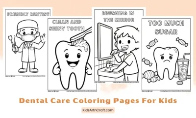 Dental Care Coloring Pages for Kids