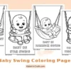 Different Baby Swing Coloring Pages for Kids