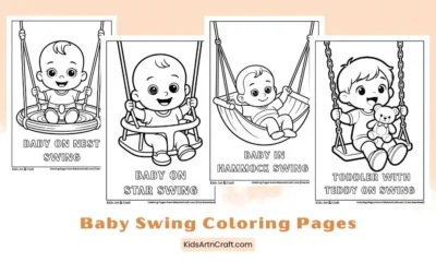 Different Baby Swing Coloring Pages for Kids