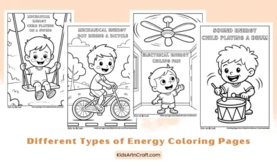 Different Types of Energy Coloring Pages for Kids