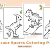Dinosaur Sports Coloring Pages for Kids