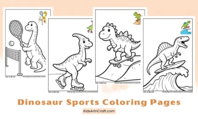 Dinosaur Sports Coloring Pages for Kids