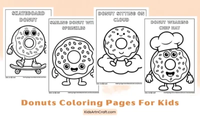 Sweet Donut Coloring Sheets for Kids to Print