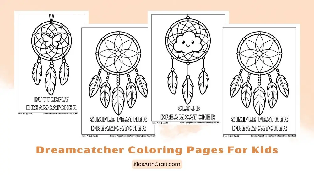 Easy Dreamcatcher Coloring Pages for Kids