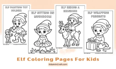 Elf Coloring Pages for Kids