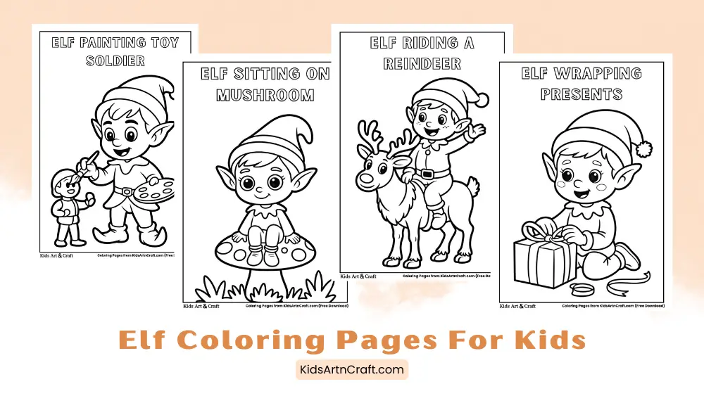 Elf Coloring Pages for Kids