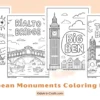European Monuments Coloring Pages for Kids