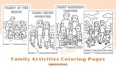 Family Activities Coloring Pages for Kids