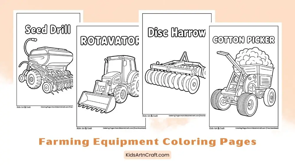 Farming Equipment Coloring Pages for Kids