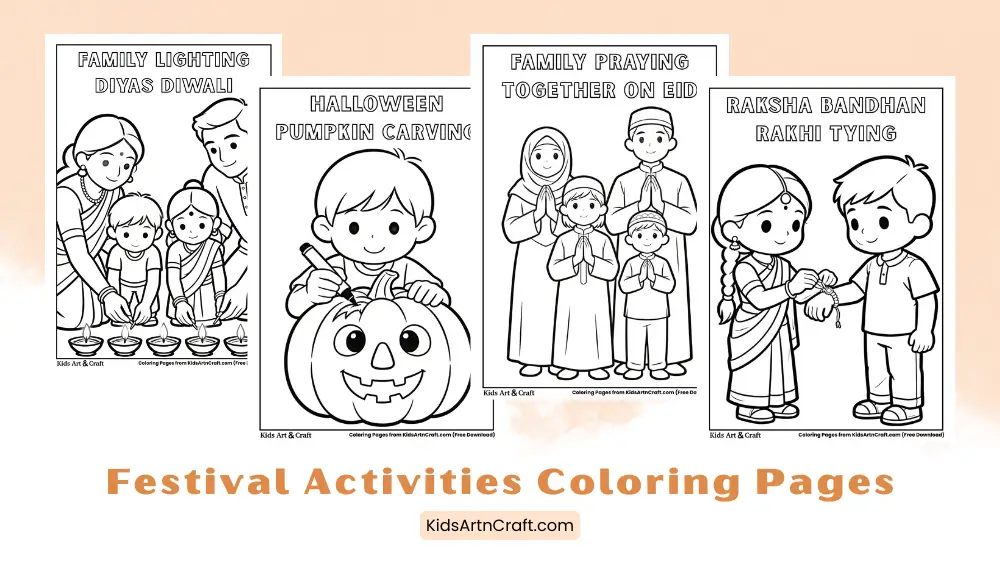 Festival Activities Coloring Pages for Kids