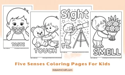 Five Senses Coloring Pages for Kids