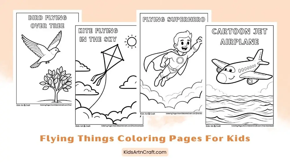 Flying Things Coloring Pages for Kids