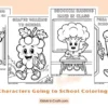 Food Characters Going to School Coloring Pages for Kids